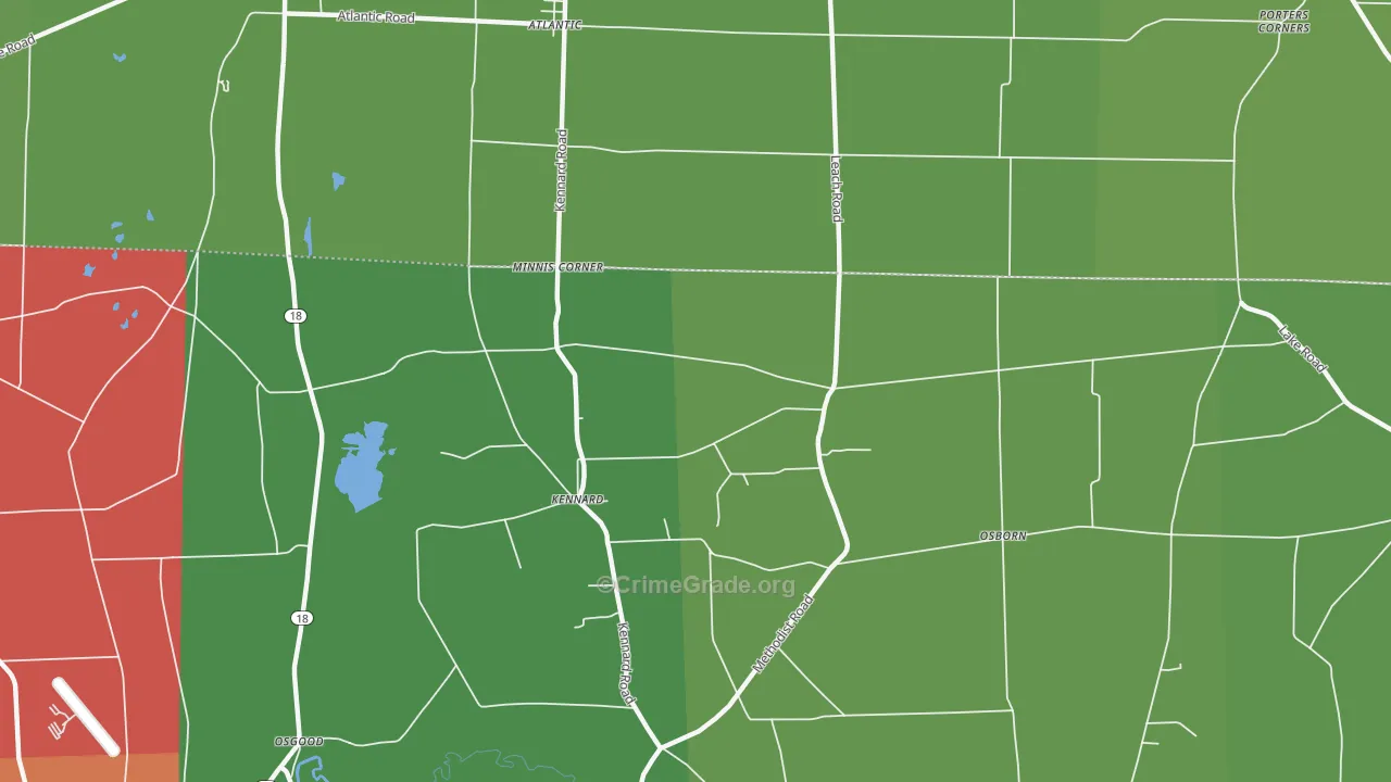 Kennard, PA Map of Vandalism Rates