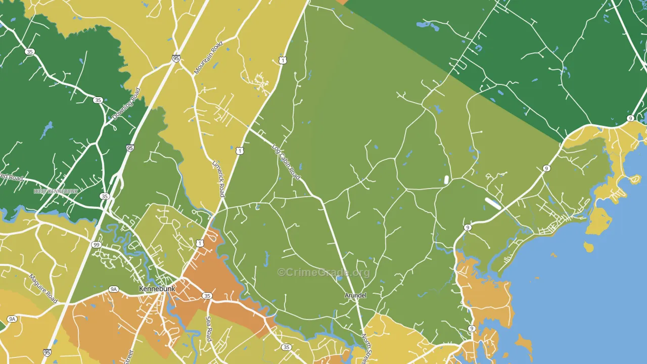 Kennebunkport, ME Map of Vandalism Rates