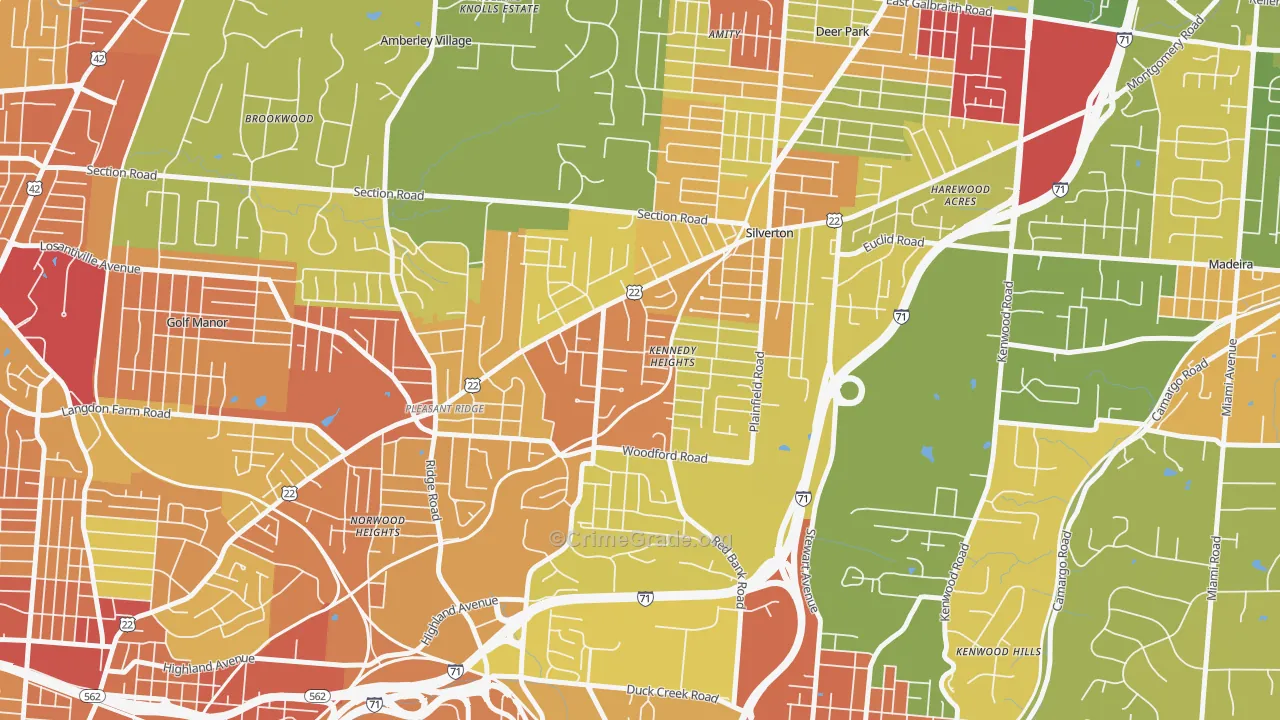 Kennedy Heights, Cincinnati, OH Map of Vandalism Rates