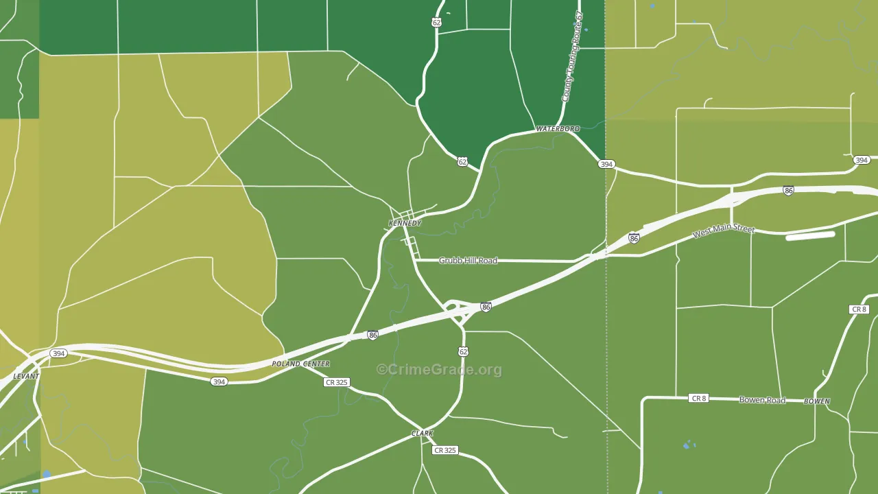 Kennedy, NY Map of Vandalism Rates