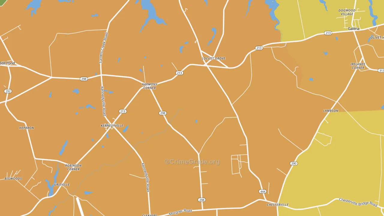 Kennedyville, MD Map of Vandalism Rates