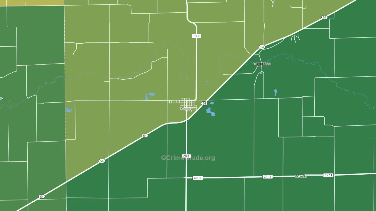 Kenney, IL Map of Vandalism Rates