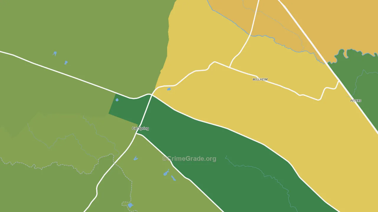 Kenney, TX Map of Vandalism Rates