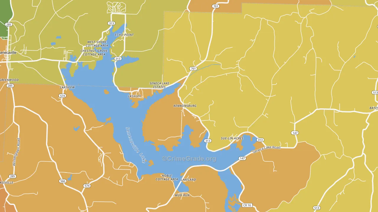 Kennonsburg, OH Map of Vandalism Rates