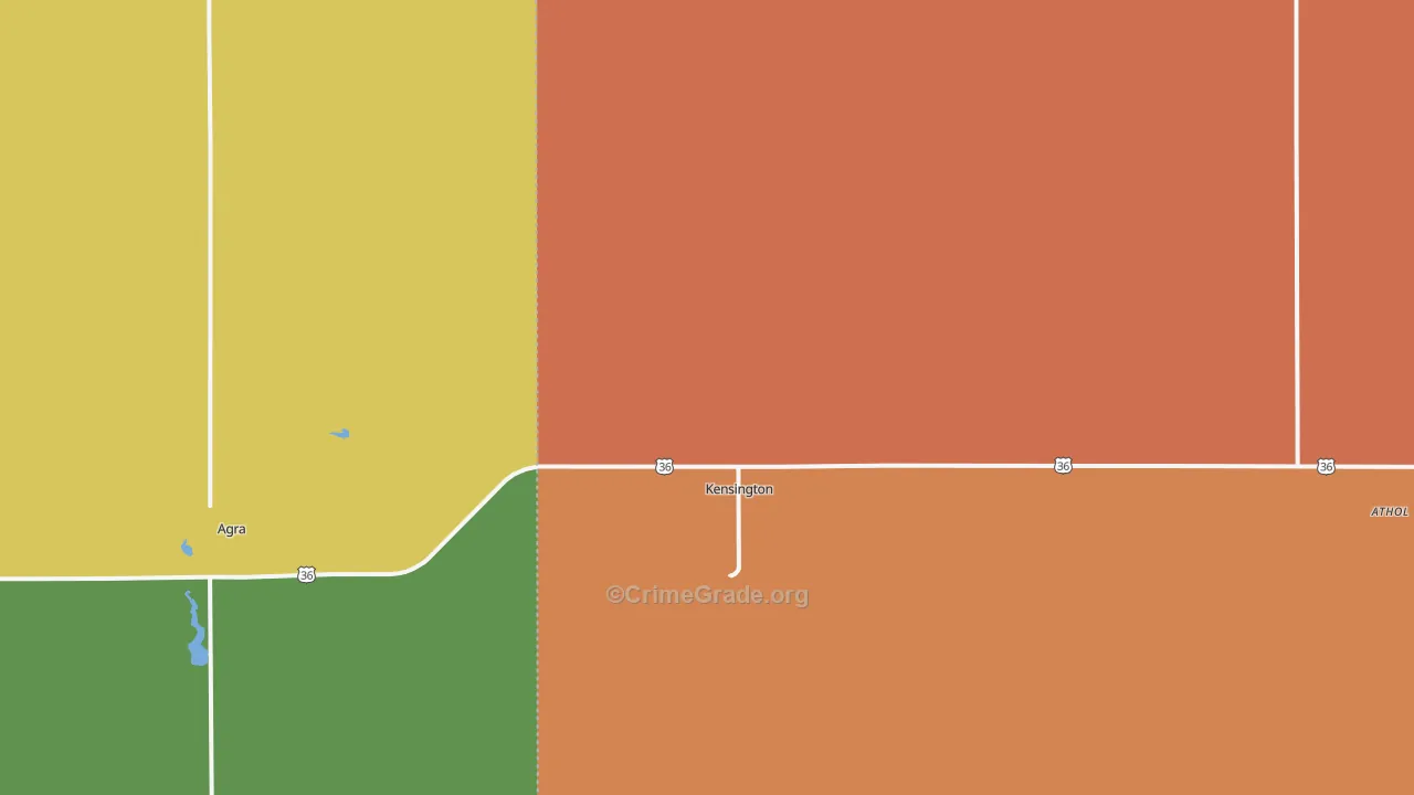 Kensington, KS Map of Vandalism Rates