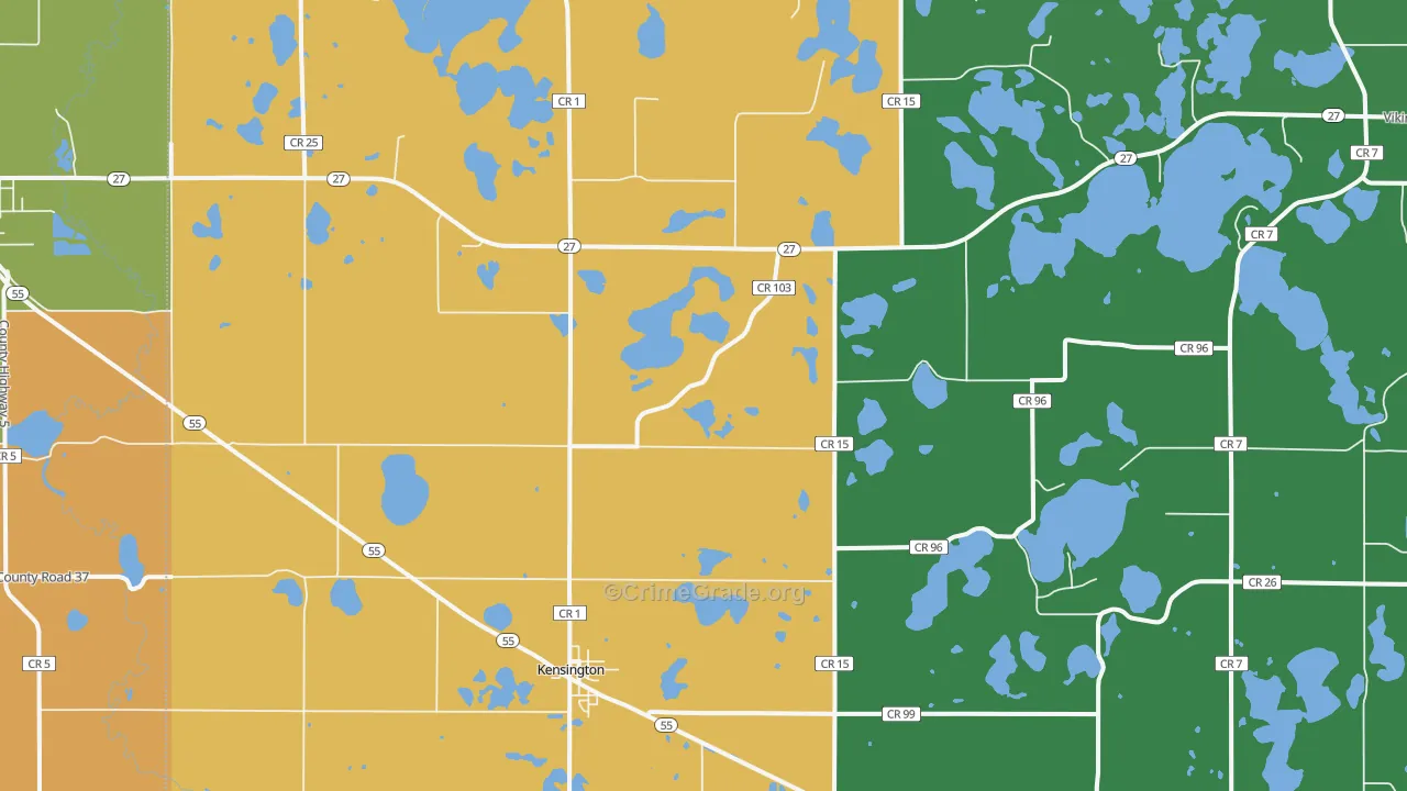 Kensington, MN Map of Vandalism Rates