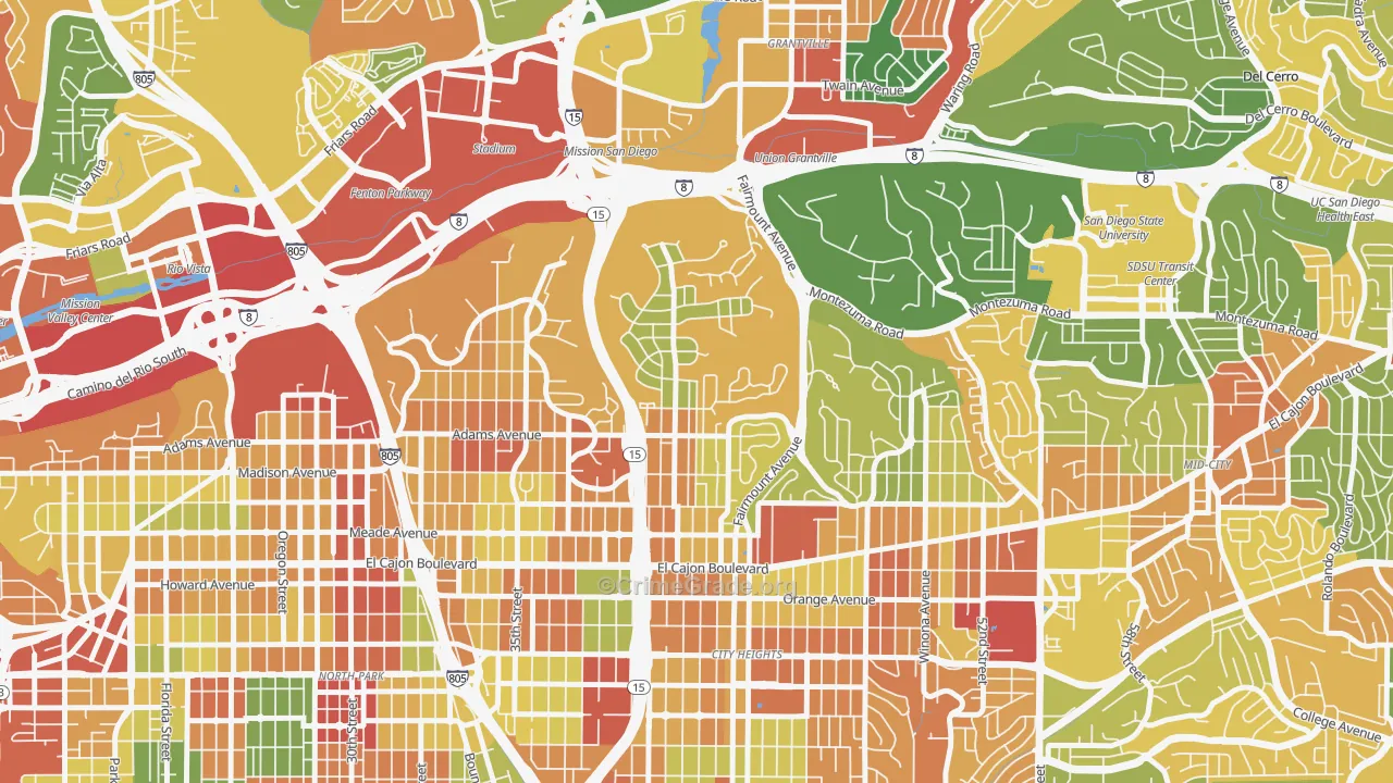 Kensington, San Diego, CA Map of Vandalism Rates