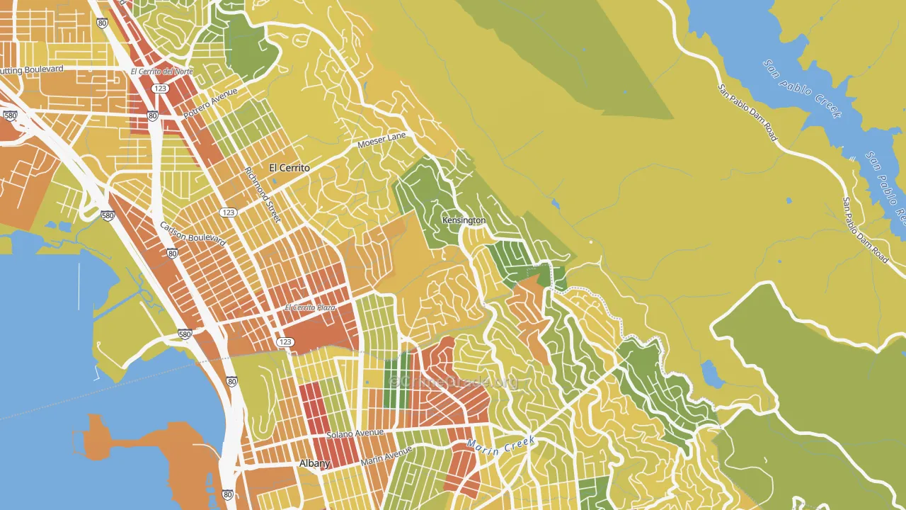 Kensington-San Francisco, Berkeley, CA Map of Vandalism Rates