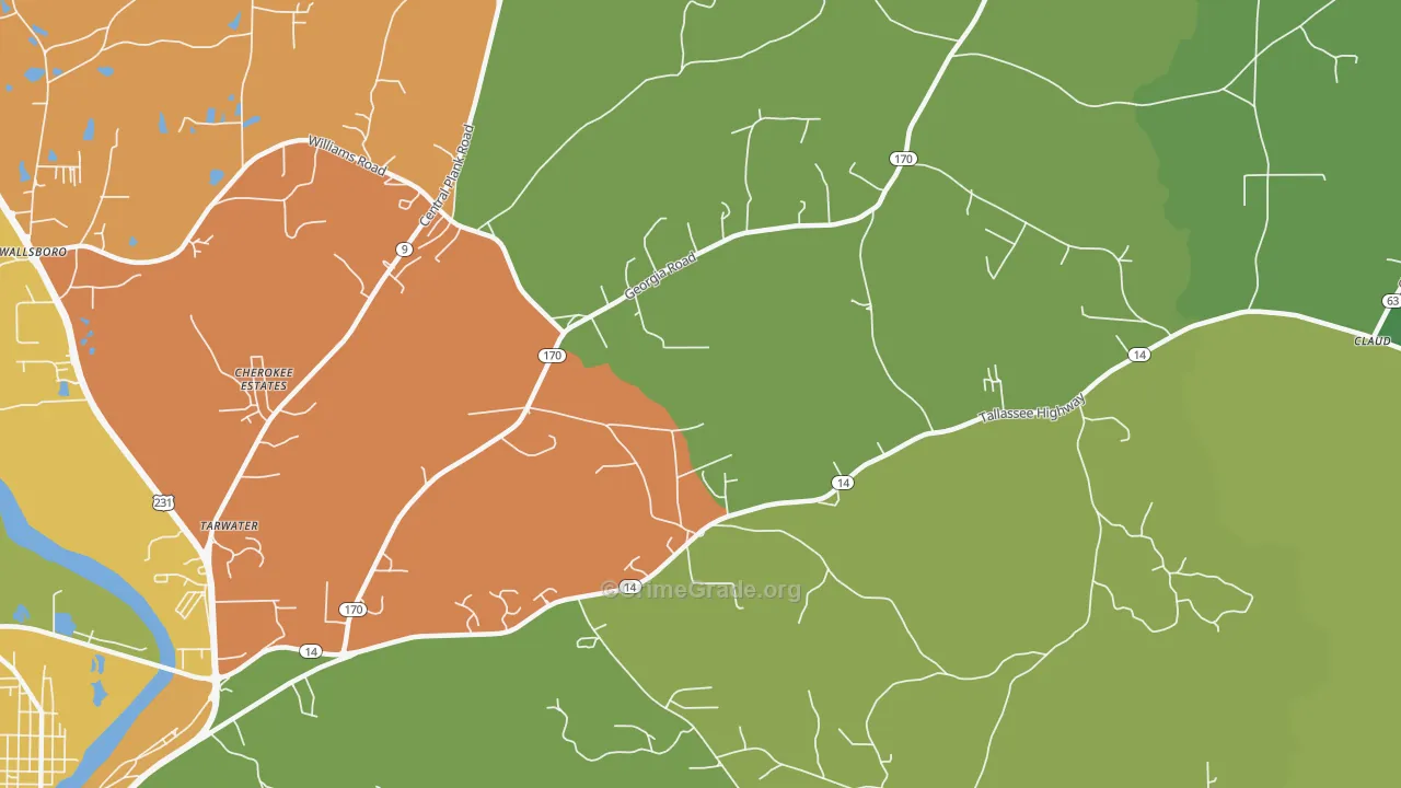 Kent, AL Map of Vandalism Rates