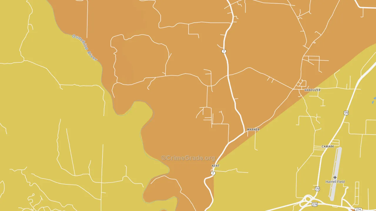 Kent, AR Map of Vandalism Rates