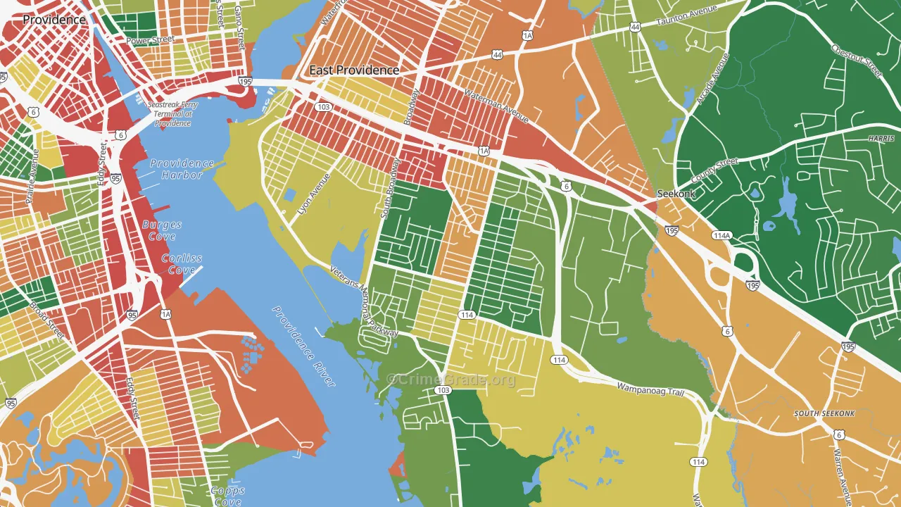 Kent Heights, East Providence, RI Map of Vandalism Rates