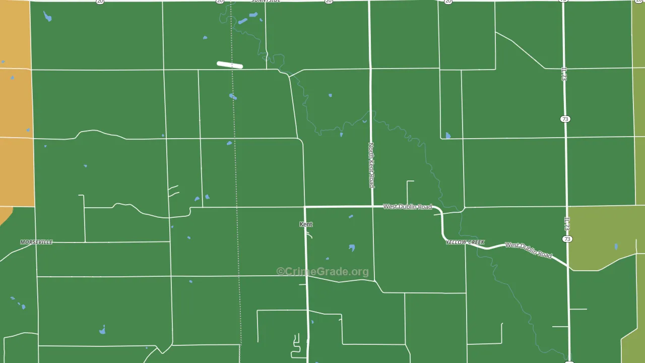 Kent, IL Map of Vandalism Rates