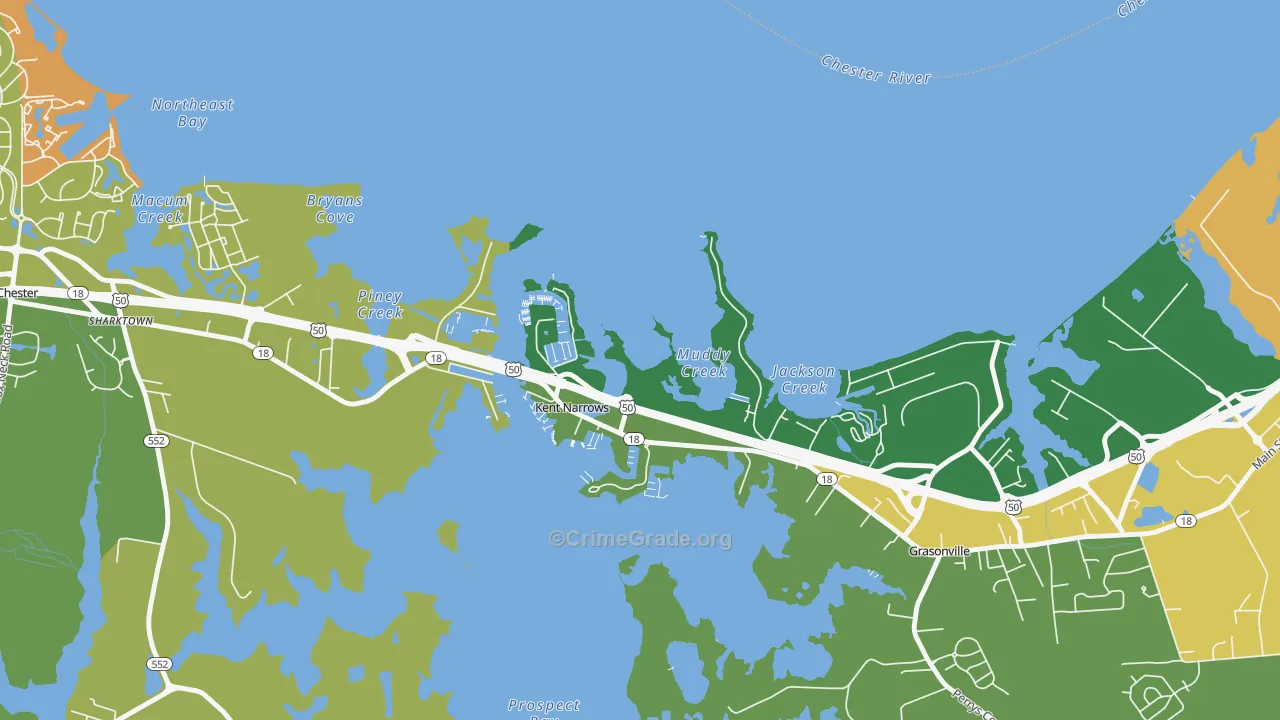 Kent Narrows, MD Map of Vandalism Rates