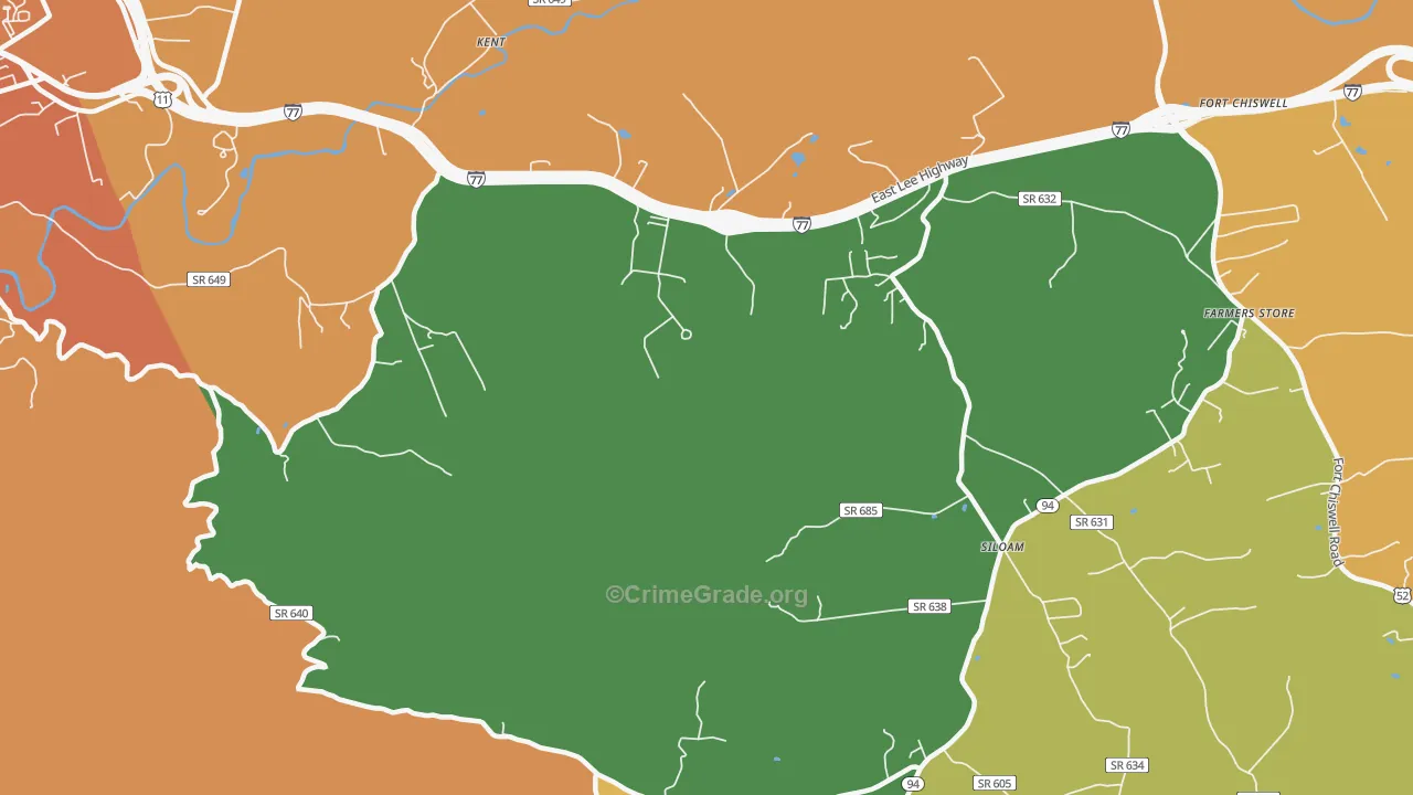 Kent, VA Map of Vandalism Rates