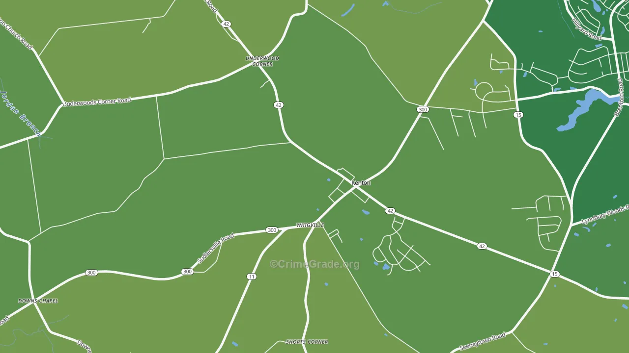 Kenton, DE Map of Vandalism Rates
