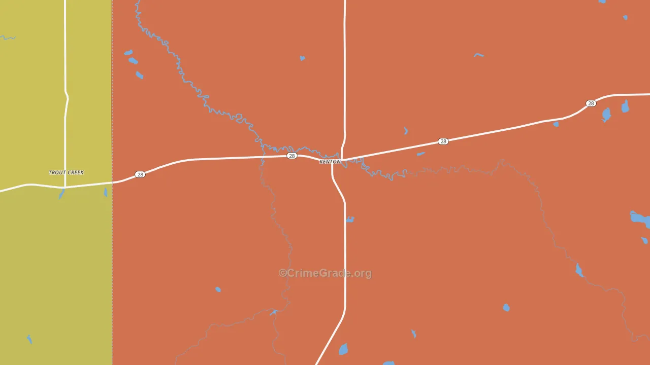 Kenton, MI Map of Vandalism Rates