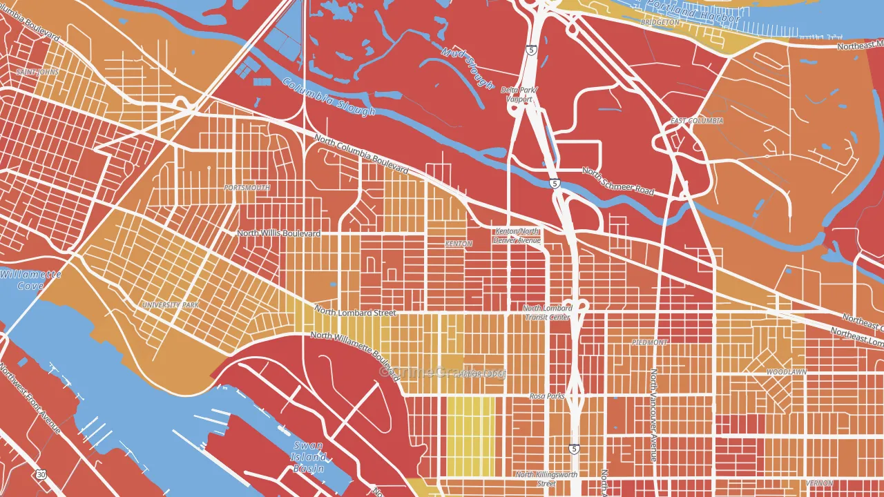 Kenton, Portland, OR Map of Vandalism Rates