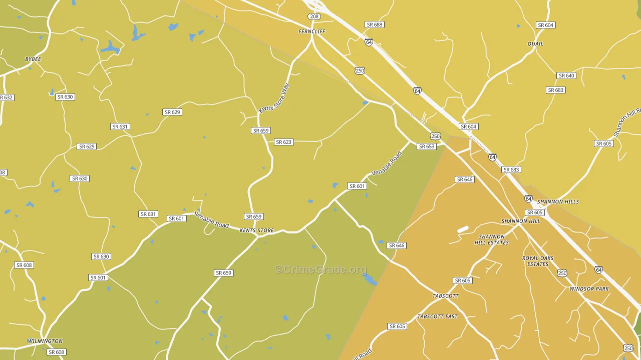 Kents Store, VA Map of Vandalism Rates