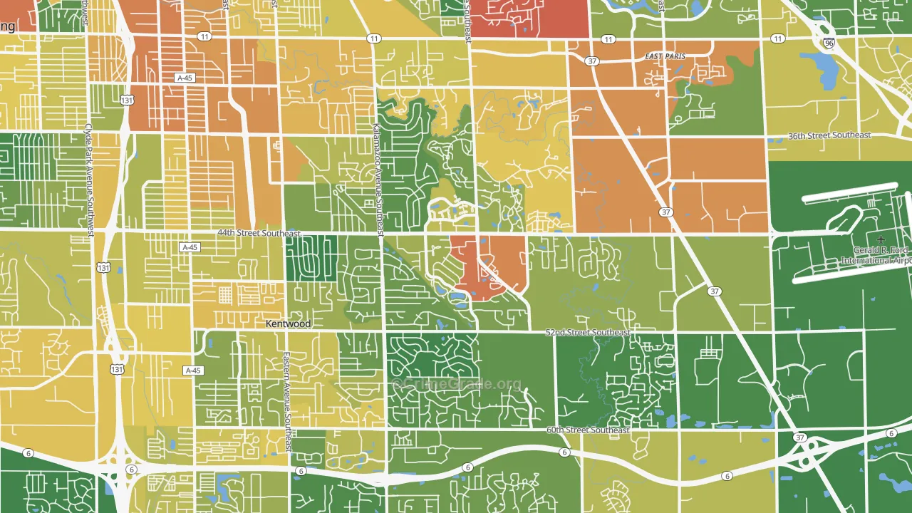 Kentwood, MI Map of Vandalism Rates