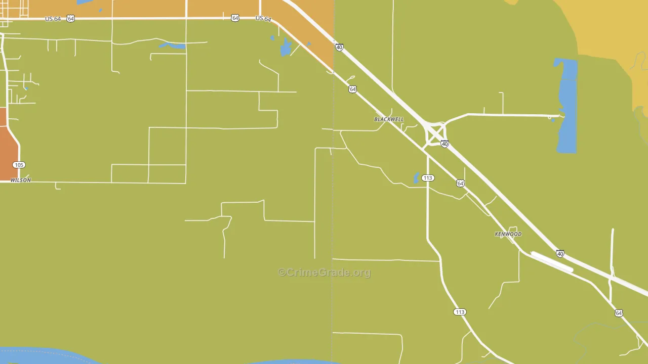 Kenwood, AR Map of Vandalism Rates