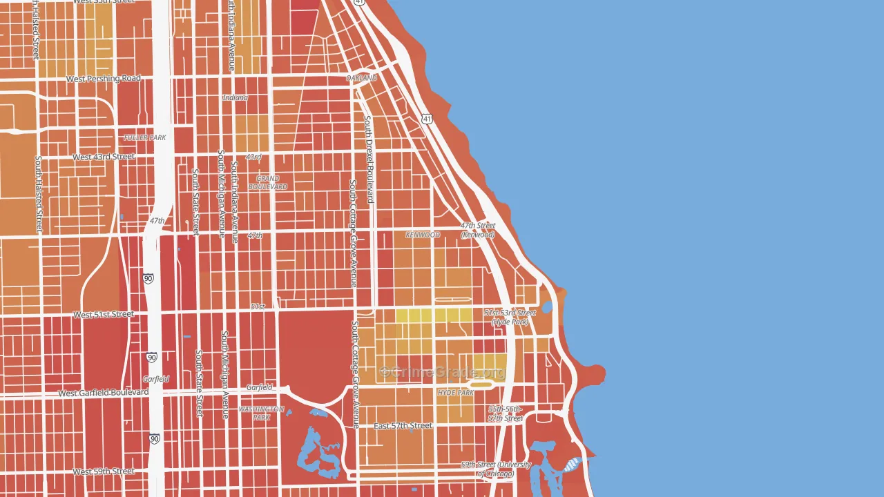 Kenwood, Chicago, IL Map of Vandalism Rates