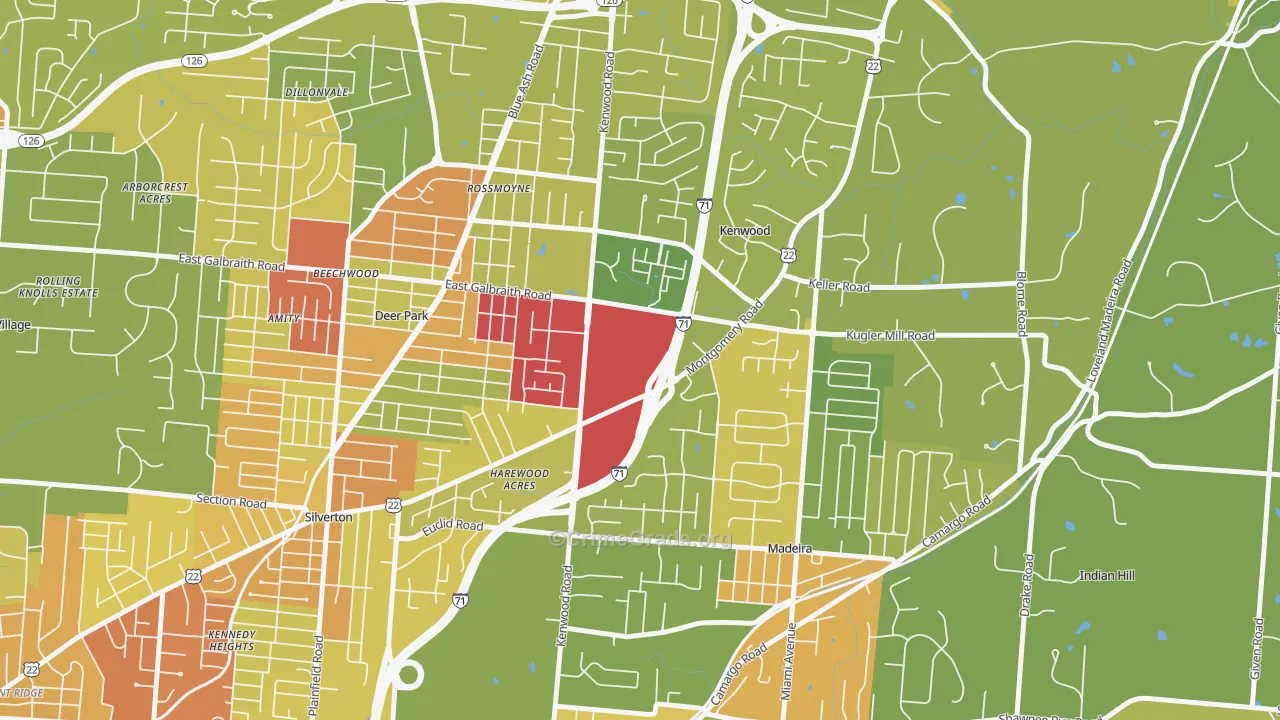 Kenwood, Cincinnati, OH Map of Vandalism Rates