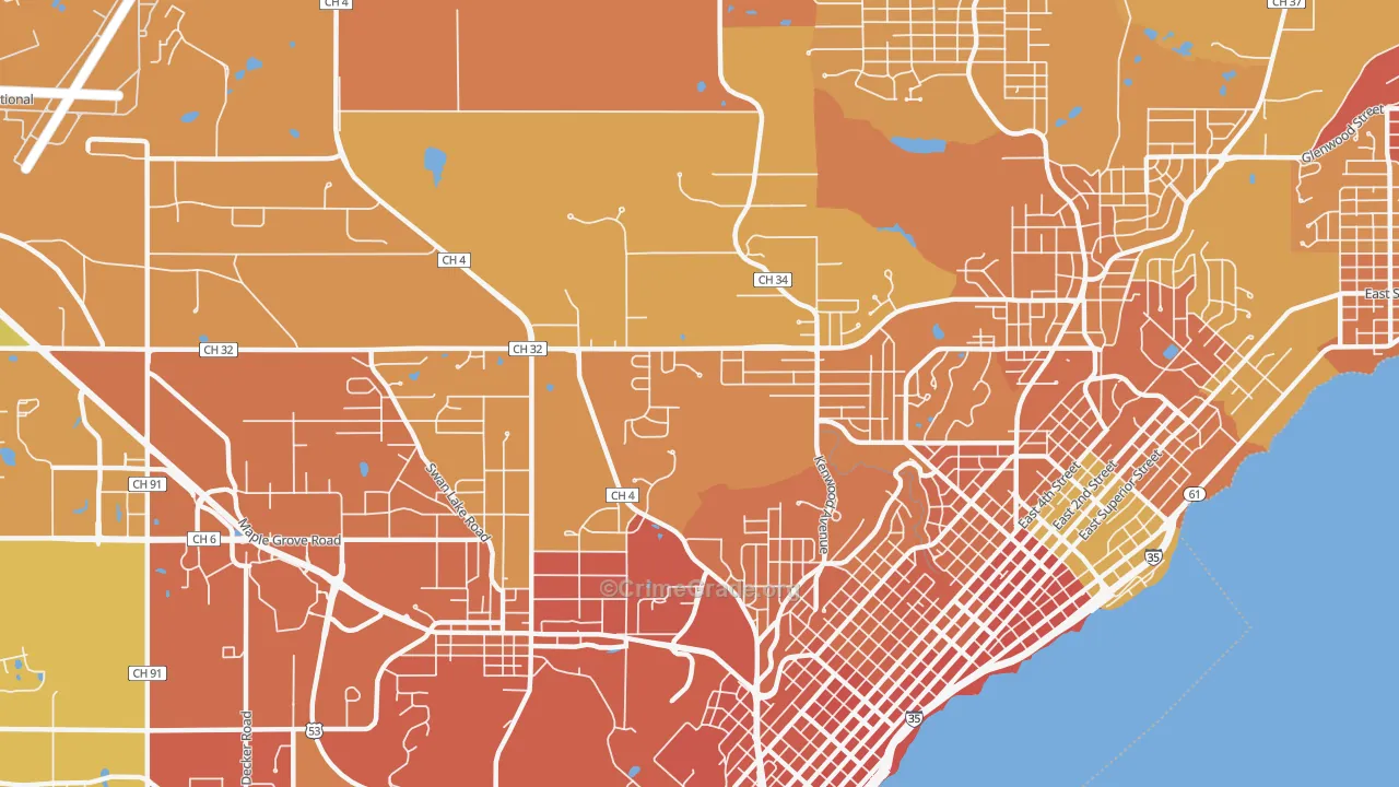 Kenwood-Duluth, Duluth, MN Map of Vandalism Rates