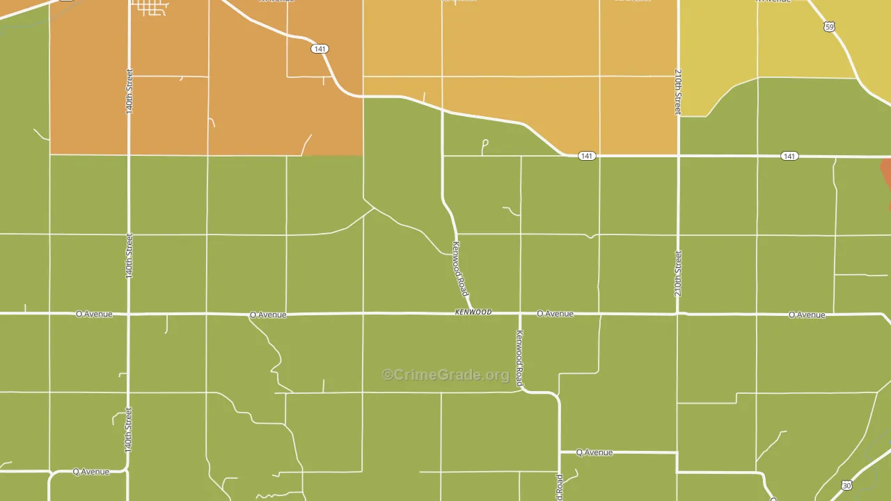 Kenwood, IA Map of Vandalism Rates