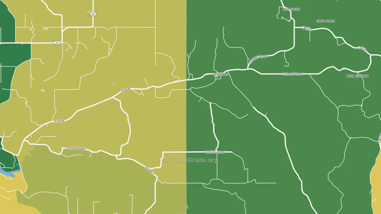 Kenwood, OK Map of Vandalism Rates