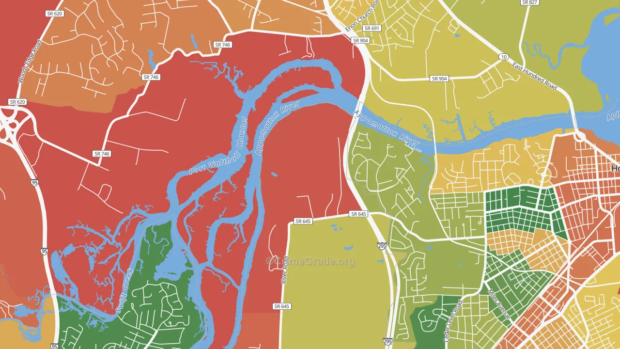 Kenwood, VA Map of Vandalism Rates