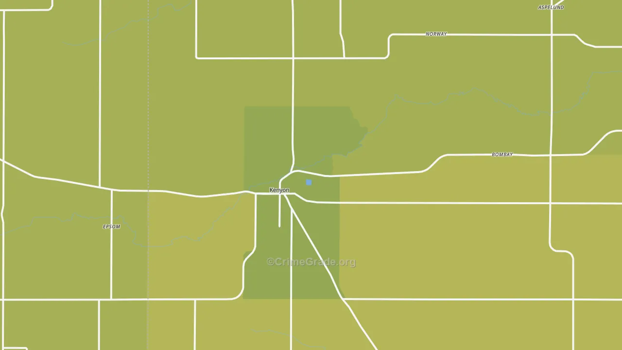 Kenyon, MN Map of Vandalism Rates