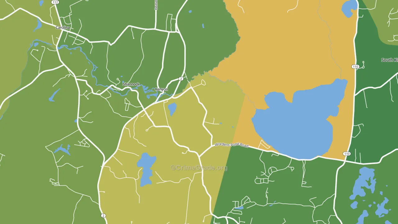 Kenyon, RI Map of Vandalism Rates