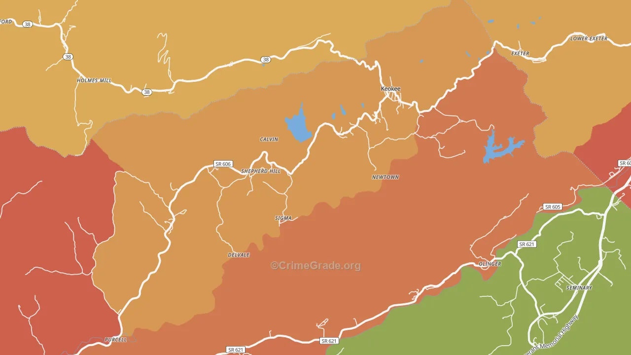 Keokee, VA Map of Vandalism Rates