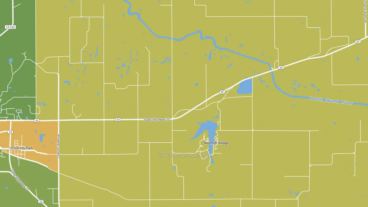 Keomah Village, IA Map of Vandalism Rates
