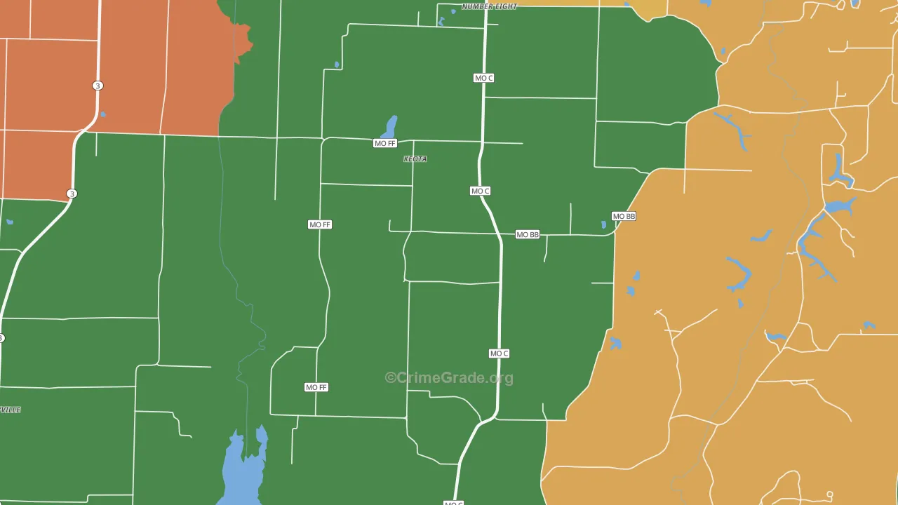 Keota, MO Map of Vandalism Rates
