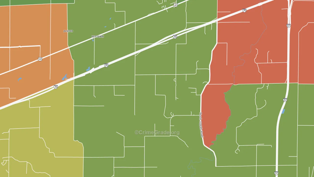 Keptown, IL Map of Vandalism Rates