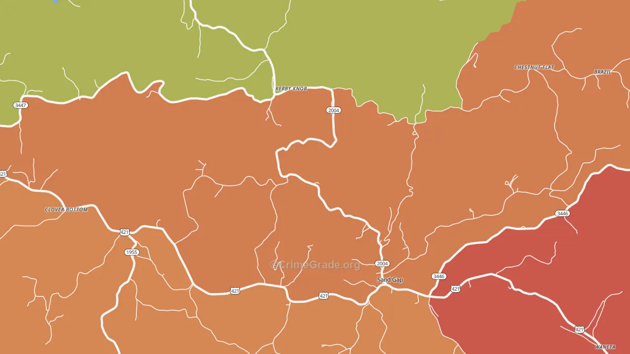 Kerby Knob, KY Map of Vandalism Rates