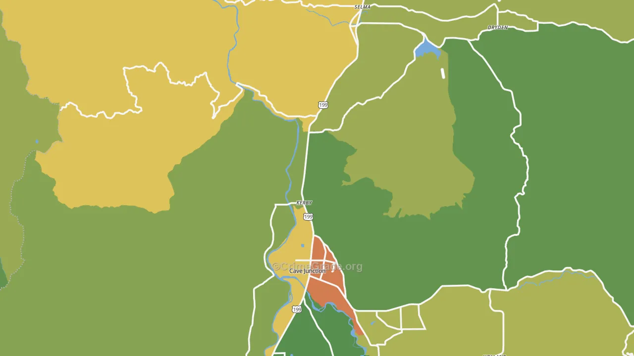 Kerby, OR Map of Vandalism Rates