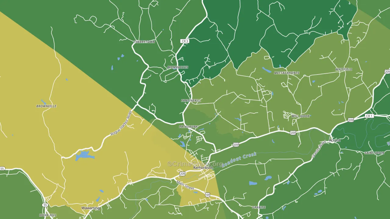 Kerhonkson, NY Map of Vandalism Rates