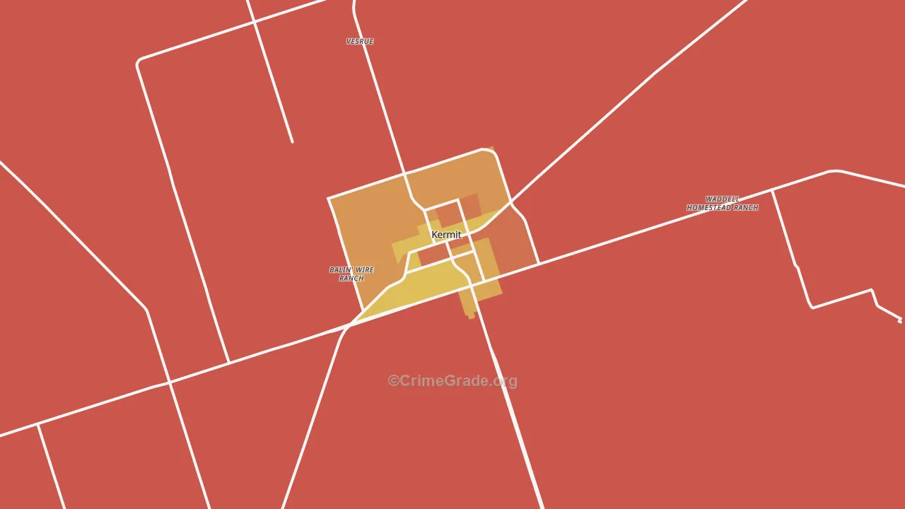 Kermit, TX Map of Vandalism Rates