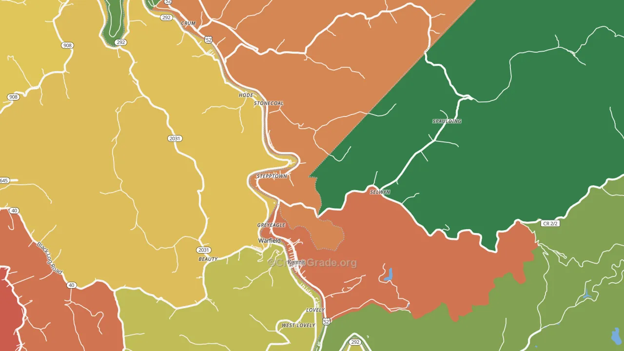 Kermit, WV Map of Vandalism Rates