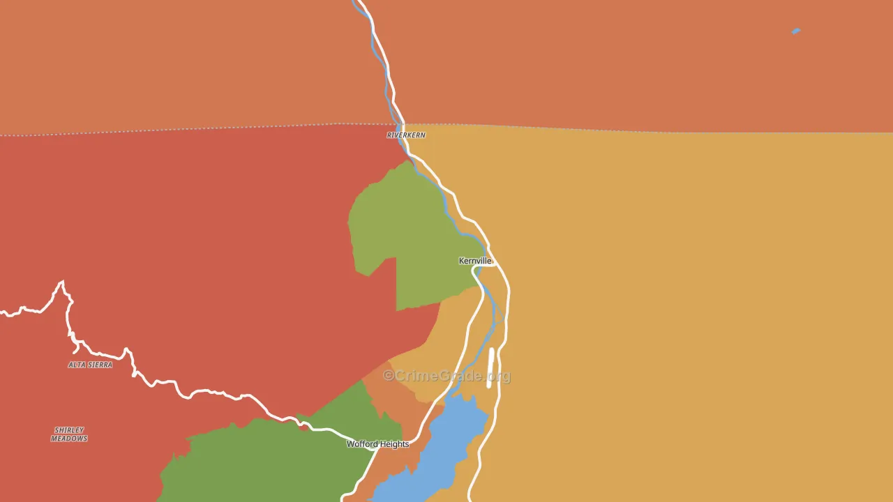 Kernville, CA Map of Vandalism Rates