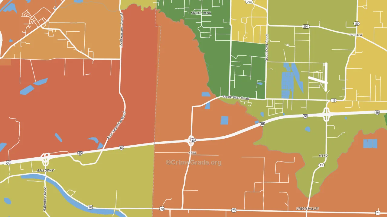 Kerr, AR Map of Vandalism Rates