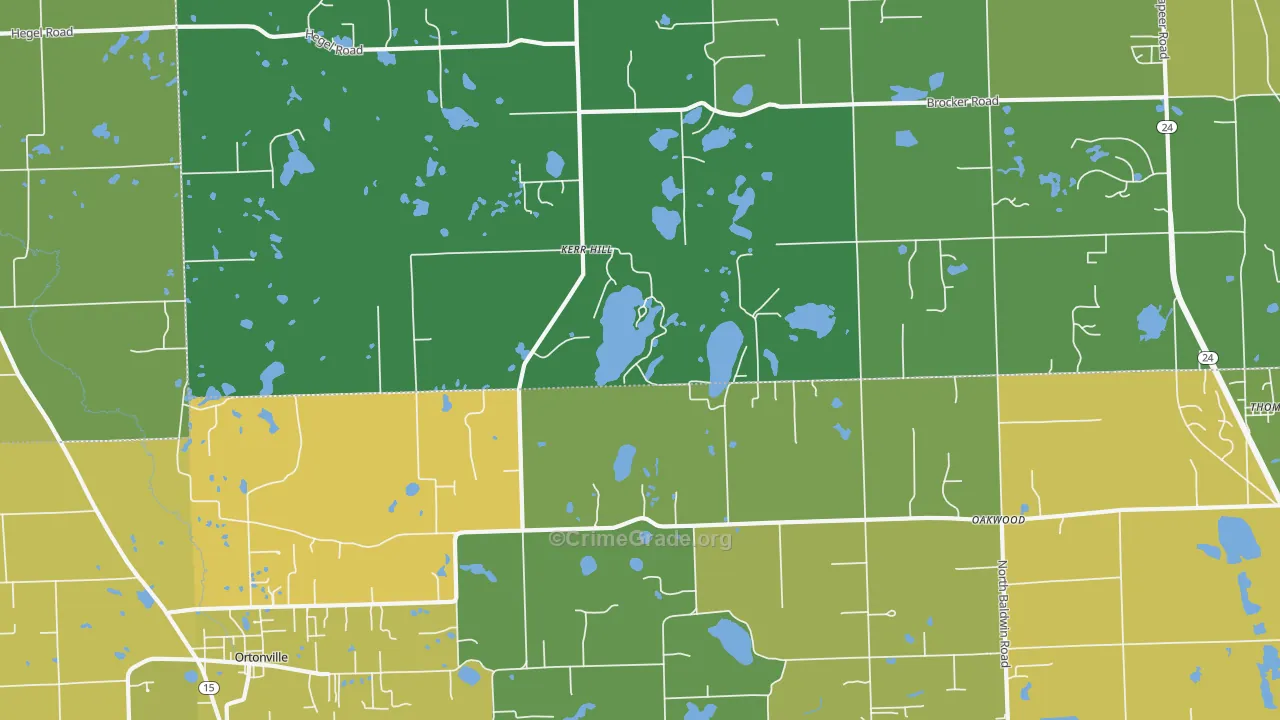 Kerr Hill, MI Map of Vandalism Rates