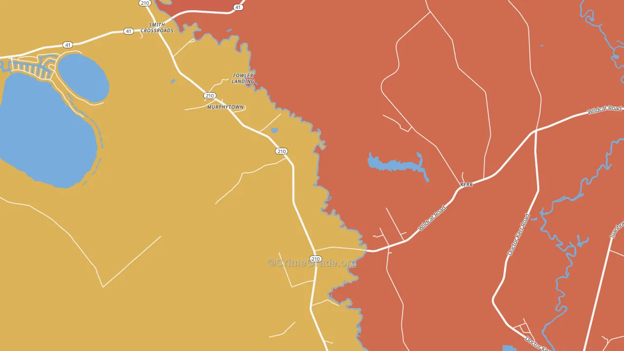 Kerr, NC Map of Vandalism Rates