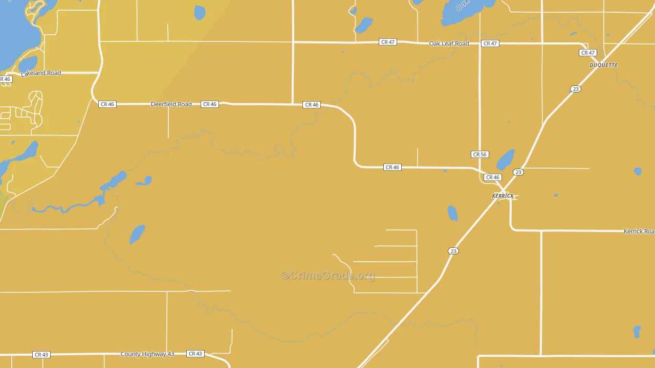 Kerrick, MN Map of Vandalism Rates