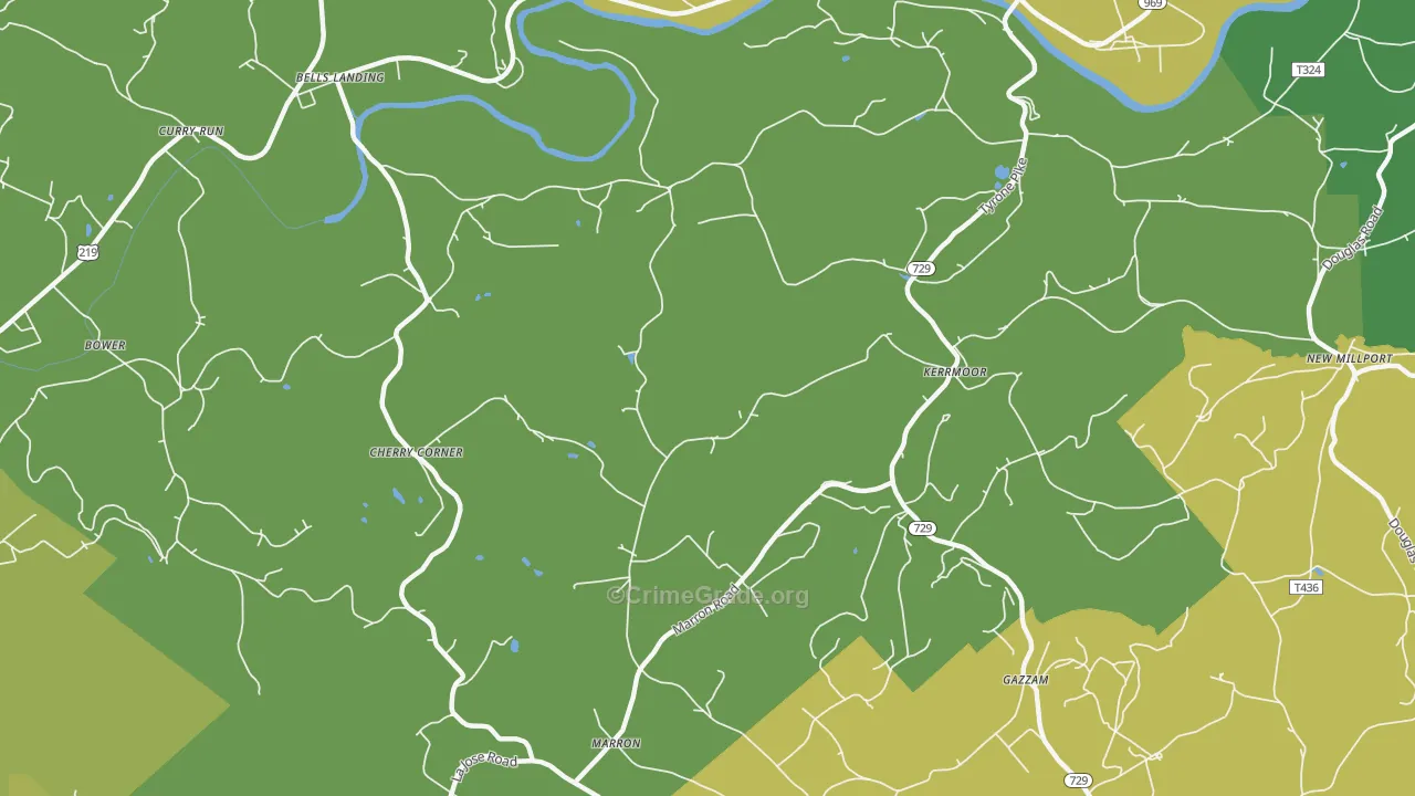 Kerrmoor, PA Map of Vandalism Rates