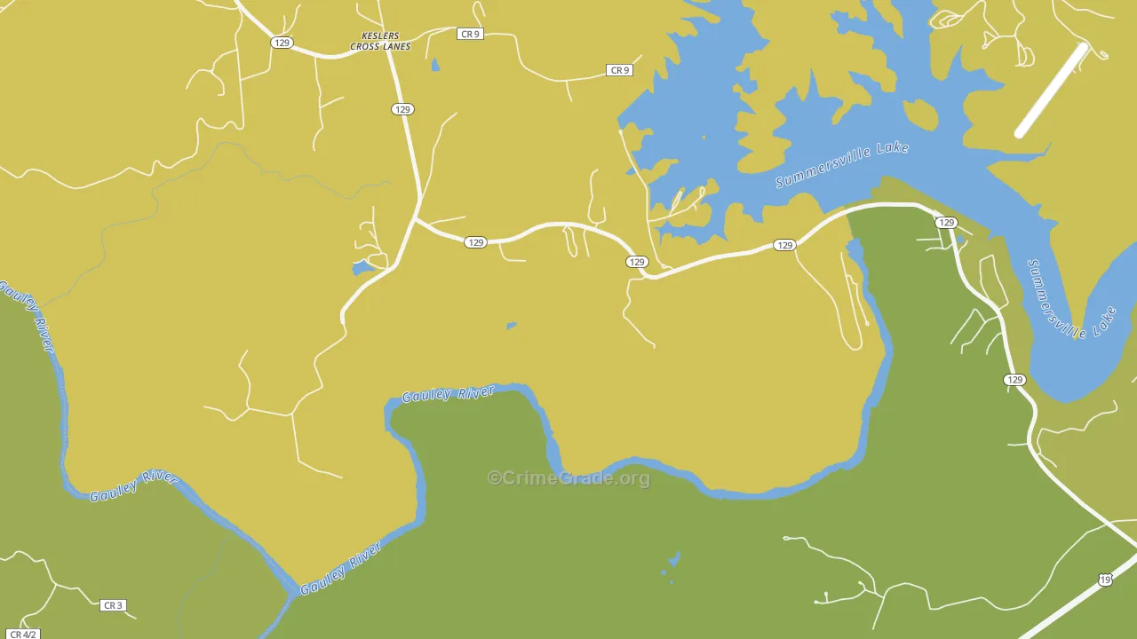 Keslers Cross Lanes, WV Map of Vandalism Rates