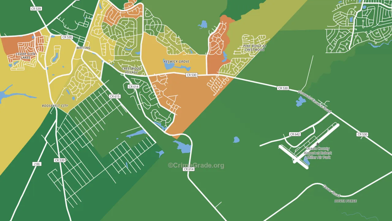 Keswick Grove, NJ Map of Vandalism Rates