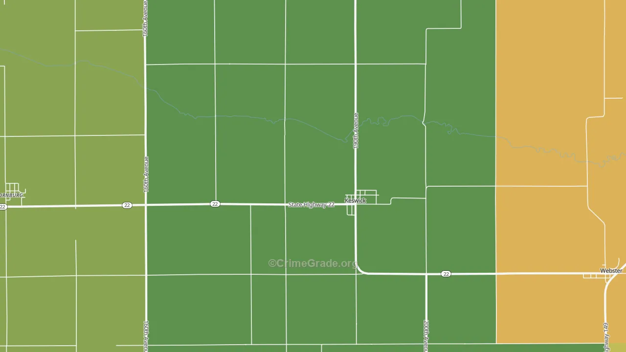 Keswick, IA Map of Vandalism Rates